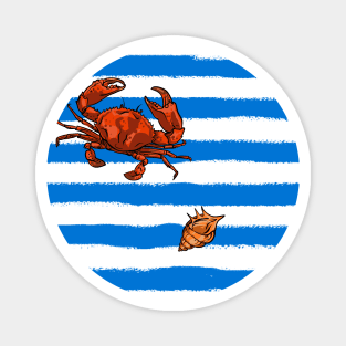 Navy pattern - crab Magnet